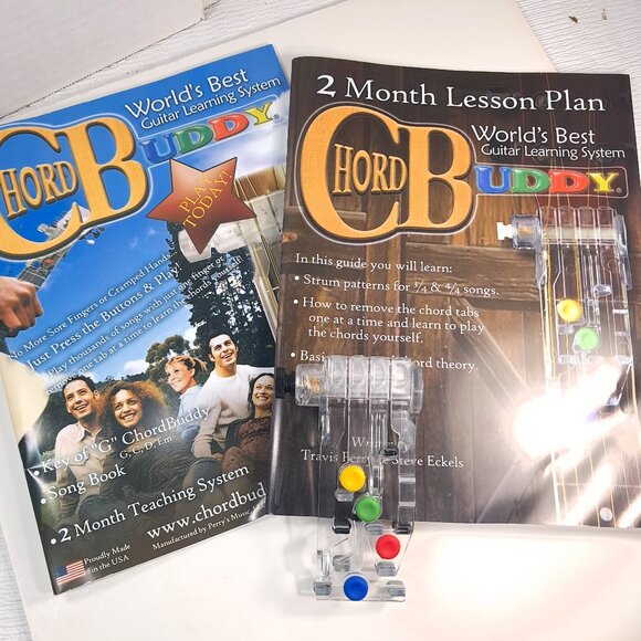 Chord Buddy Learning Chord System Guitar Tool 2 month learning system books set - Picture 1 of 11